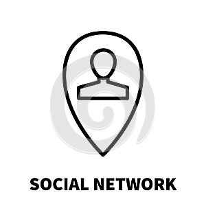 Social network icon or logo in modern line style.