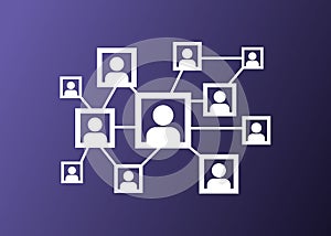 Social network icon, people network illustration.