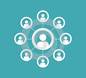 Social network icon, people network illustration.