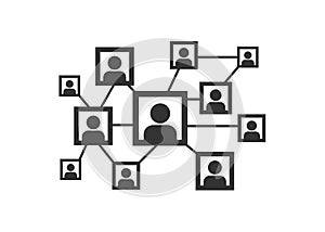 Social network icon, people network illustration. vector