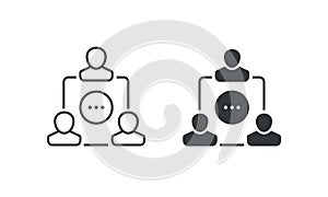 Social network icon, people network and team illustration.