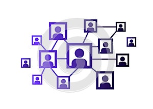 Social network icon, people network and team illustration. vector