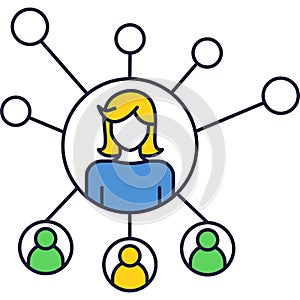 Social network icon vector business web community