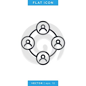 Social Network Icon Vector Design Template. Editable Stroke