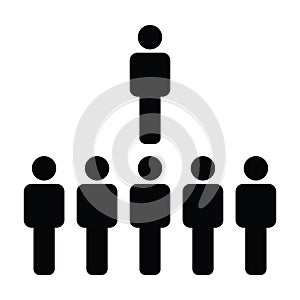 Social network icon vector male group of people symbol avatar for business management team in flat color glyph pictogram