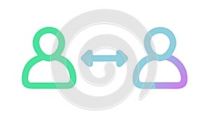 Social Network Interaction Icon, People Connection, vector design Generative AI