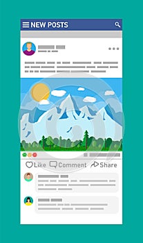 Social network interface template