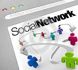 Social Network on Internet People Connected by Arrows
