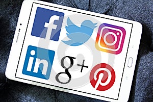 Social media network logos and icons