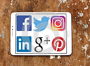 Social media network logos and icons