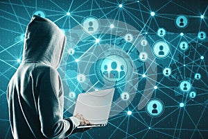 Social network and malware concept