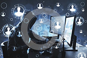 Social network and malware concept