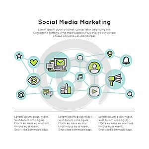 Social Network Media Marketing Concept