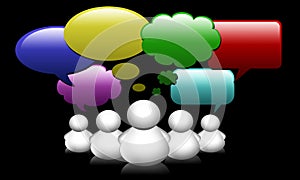 Social Network Media people group speech bubbles