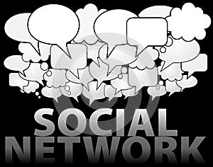 SOCIAL NETWORK media speech bubble cloud