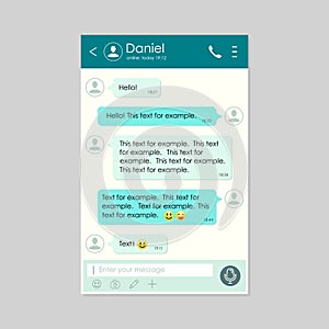 Social network Messenger concept frame template Vector illustration