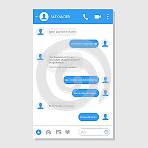 Social network messenger page template photo