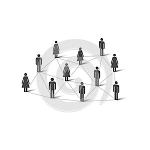 Social network people simple icons. Vector illustration