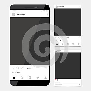 Social network photo frame. Instagram. Mockup. photo