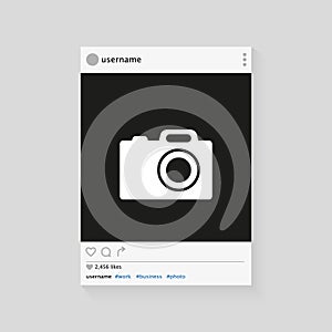 Social network photo frame vector illustration. Modern design. Vector template