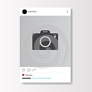 Social Network Photo Frame On White Background