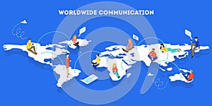 Social network scheme. Global connection between people