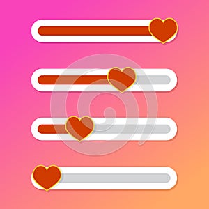 Social network sliders indicator love