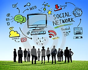 Social Network Social Media Business People Aspiration Concept