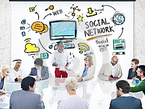 Social Network Social Media Business People Meeting Concept