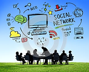 Social Network Social Media Business People Meeting Concept
