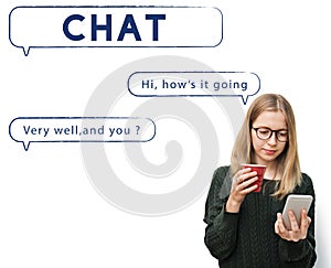 Social Network Speech Bubble Text Graphic Concept