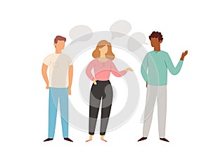 Social network and teamwork, people communication concept for web and infographic flat style vector illustration.