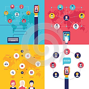 Social Network Technology Banner set