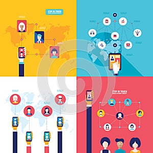 Social Network Technology Banner set