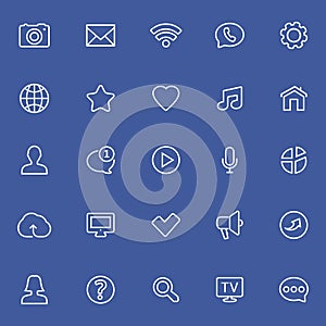 Social network thin icons