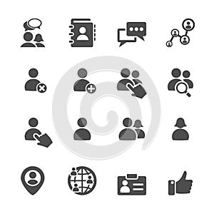 Social network user icon set, vector eps10 photo