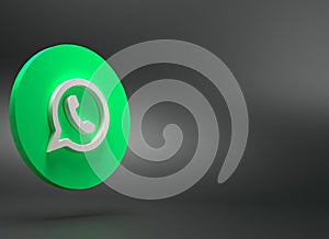 Social network whatsapp space 3d illustration