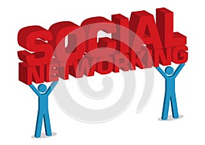 Social Networking 3D Illustration