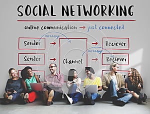 Social Networking Channel Diagram Graphic Concept