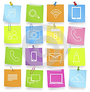 Social Networking Communication Themed Symbols Note Concept
