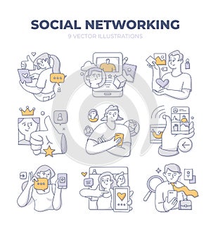 Social Networking Doodle Spots