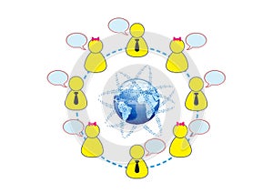 Social Networking Global Friends Illustration