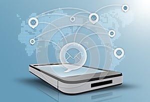 Social networking internet all over the world.