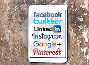 Social media networks websites logos