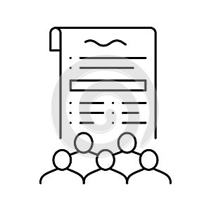 social norms law dictionary line icon vector illustration