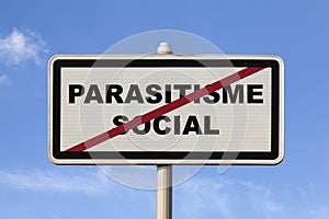 Social parasitism - French exit city sign
