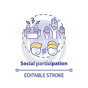 Social participation concept icon