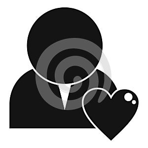 Social person affection icon simple vector. Partner work help