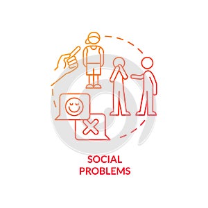 Social problems red gradient concept icon