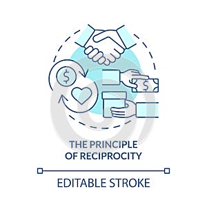 Social reciprocity concept icon photo